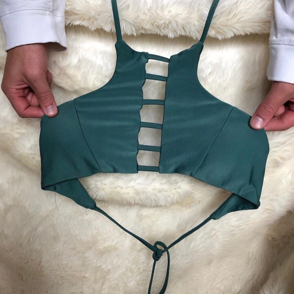 Green bikini top